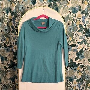 110. Chico’s Teal Cowl Neck Sweater